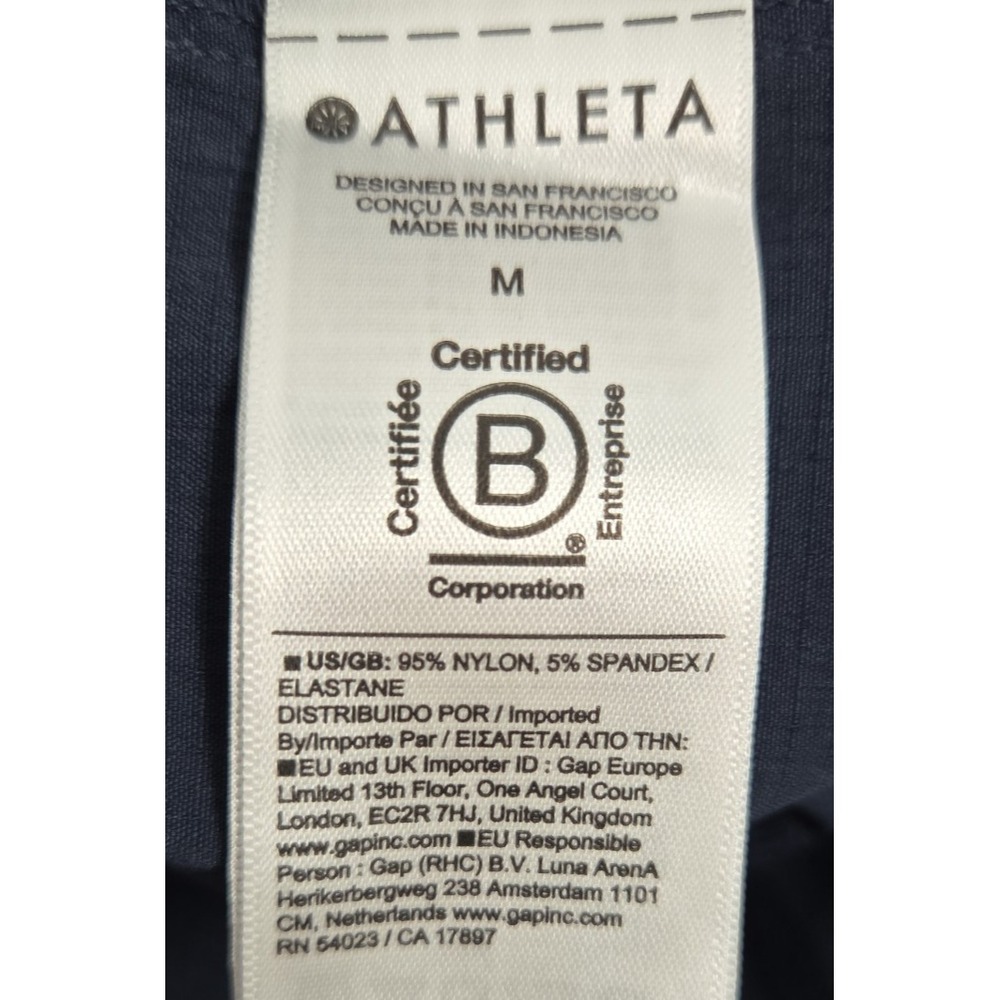 Athleta Trekkie M High Rise Parachute Pants Navy Blue Nylon Flex Waist Active - Picture 7 of 13